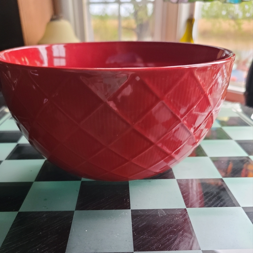 Red Textured Bowl